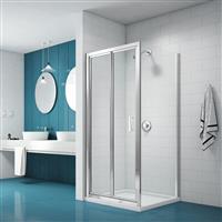 Merlyn NIX Bi-Fold Shower Enclosure Door and Side Panel 800 x 800mm in Chrome Toughened Safety Glass