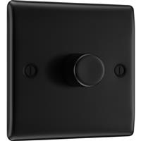 BG Nexus Metal Matt 200W Intelligent LED Dimmer Switch 1 Gang 2 Way in Black Plastic