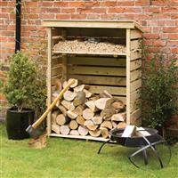 Rowlinson Small Log Store 156cm (h) x 117cm (w) x 56cm (d) in Brown Timber