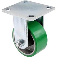 MOVE IT Mould-On Poly Steel Hub Fixed 100mm in Green Polyurethane
