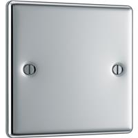 BG Polished Blank Plate 1 Gang in Chrome Steel