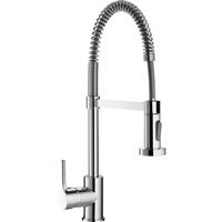 Deva Spring Pull Out Mono Mixer Kitchen Tap in Chrome Brass