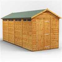 Powersheds Power Apex Security Shed 16' x 6' in Natural Timber