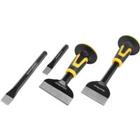 Roughneck Chisel & Bolster Set (4 Piece) in Black Forged Steel