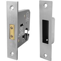 Perry Euro Profile Mortice Deadlock 75mm Nickel Plate in Silver