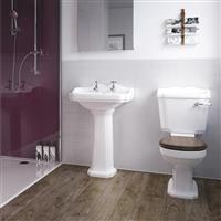 Wetwall Mermaid Composite Metro Tile Horizontal Shower Wall Panel White 1220mm x 2440mm in Tile Effect
