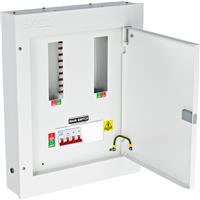 Axiom 3 Phase Distribution Board 6 Way with 125A 4P Isolator in White Steel