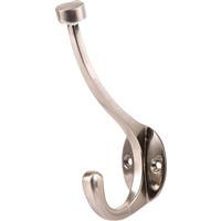 Pill Top Hat & Coat Hook Satin Nickel in Silver