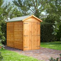Power Overlap Apex Shed 8' x 4' No Windows in Natural Timber