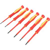 Minotaur VDE Precision Screwdriver Set (6 Piece) in Red Steel