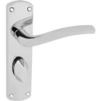 Serozzetta Cuatro Door Handles Bathroom Polished (Pair) in Chrome