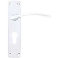 Stanza Toledo Door Handles Polished Euro Lock (Pair) in Chrome Plastic