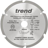 Trend PCD Blade for Cement Fibre Board - PCD/FSB/2166 216mm Polycrystalline Diamond