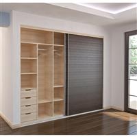Coburn Celantur 50 Wardrobe System 2000mm Trackset 2 Door (Set) in Silver Nylon/Aluminium