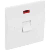 Axiom 45A Low Profile Switch 1 Gang Neon in White Plastic
