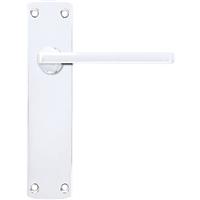 Stanza Leon Door Handles Polished Latch (Pair) in Chrome Plastic