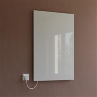 Ximax Infrared Panel Glass Heater 900 x 600mm 2048 BTU 600W in White Carbon Fibre Nickel Polymide