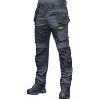 DeWalt Men's Westport Ripstop Stretch Holster Pocket Trousers /Black 30" R in Grey Stretch Ripstop