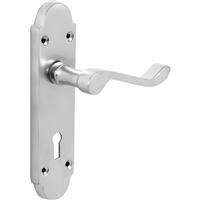 Eclipse Beaufort Door Handles Lock Satin (Pair) in Nickel