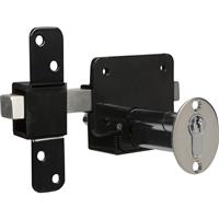 GateMate Euro Profile Long Throw Lock Double Locking 50mm in Black Stainless Steel