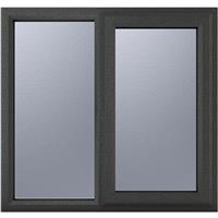 Crystal Casement uPVC Window Right Hand Opening Next To a Fixed Light 1190mm x 1115mm Obscure Triple Glazed /White in Grey
