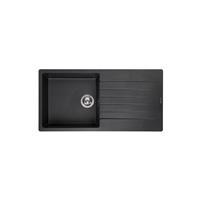 Reginox Harlem Reversible Composite Kitchen Sink & Drainer Single Bowl Metallic in Black Granite Composite