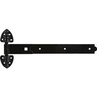 GateMate Premium Heavy Reversible Hinges 450mm on Galvanised (2 Pack) in Black Steel
