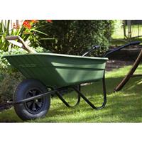 Walsall Wheelbarrow Company Polypropylene Wheelbarrow with Pneumatic Wheel 90L in Green