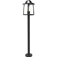 Lutec Kelsey Bollard Light IP44 E27 in Black Die Cast Aluminium