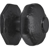Old Hill Ironworks Octagonal Centre Door Knob 63mm in Black Cast Iron