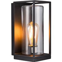 Lutec Flair Wall Light IP44 E27 in Black Die Cast Aluminium