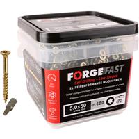 ForgeFast Multi Purpose Self Drilling Wood Screw Tub 4.0 x 70mm (600 Pack) in Gold Steel