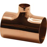 Endex End Feed Reducing Tee 22mm x 22mm x 15mm (2pk) in Copper