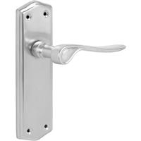 Eclipse Salvesen Door Handles Latch Satin (Pair) in Nickel