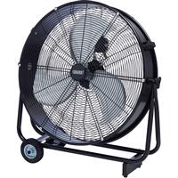 Draper Drum Fan 24"/610mm 125W 110V in Black Rubber