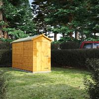 Power Windowless Apex Shed 10' x 4' in Natural Timber
