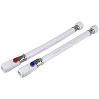 JG Speedfit Union Nut Tap Connector with Handled Service Valve 15mm x 1/2" BSP 300mm (2 Pack) in White