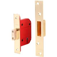 Union BS 5 Lever Mortice Deadlock 64mm Brass in Gold