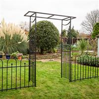 Apollo Easy Fit Modular Straight Arch H213cm x W124cm x D61cm in Black Galvanised Steel