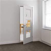 JB Kind Catton 3Lt Clear Primed Internal Door 35 x 1981 x 610mm in White Mdf