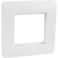 Scolmore Click Click Mode Data Face Plate 1 Gang 2 Module in White Plastic