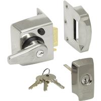 ERA BS High Security Nightlatch Satin Chrome Narrow in Silver