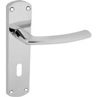 Serozzetta Dos Door Handles Lock Polished (Pair) in Chrome