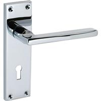 Eclipse Auriga Door Handles Polished Lock (Pair) in Chrome Zinc/Aluminium