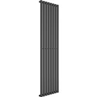 Azur Nero Designer Oval Tube Radiator 1800 x 480mm 3341Btu Anthracite in Anthracite Structure Steel