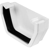 Aquaflow 114mm Square Line Stop End External in White PVCU