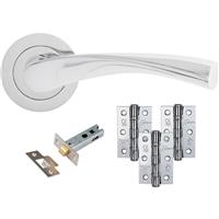 Eclipse Monza Door & Latch Pack Polished in Chrome Zinc/Aluminium