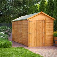 Power Overlap Apex Shed 14' x 6' No Windows in Natural Timber