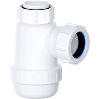 Viva Bottle Trap 38mm Water Seal 1 1/4" in White Plastic