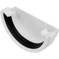 Aquaflow 112mm Half Round Stop End External in White PVCU